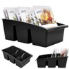 Vilde Kitchen Organiser, Storage Box for Spices, Bag Soups, Spice Sorter with 3 Compartments, Black, 25 x 15 x 9 cm, Made in EU
