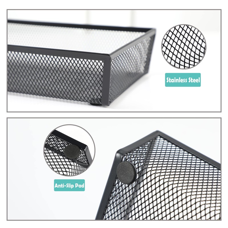 BYCY 3 Pack Mesh Flatware Drawer Organizer for Kitchen/Office/Home Tools,Spoon