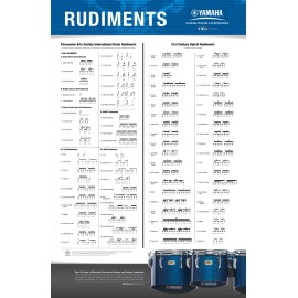 Yamaha 23″ x 35″ Rudiment Poster w/ 40 Pas Standard & Hybrid Rudiments (Folded)