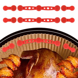 Air Fryer Magnet Silicone Buckle for Holding Down Parchment Paper, 2 Set Air Fryer Accessories, Lock Disposable Liners Safely