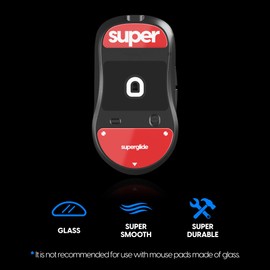 Superglide2 - New Controllable Speed Textured Surface Smoothest Mouse Feet/Glides Made with Ultra Strong Glass Smooth and Durable Sole for EndGameGear XM2-WE [RED]