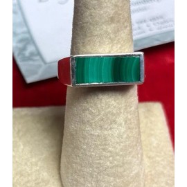 Natural Creations Men’s Sterling Silver Ring Size 11 Rainbow Malachite