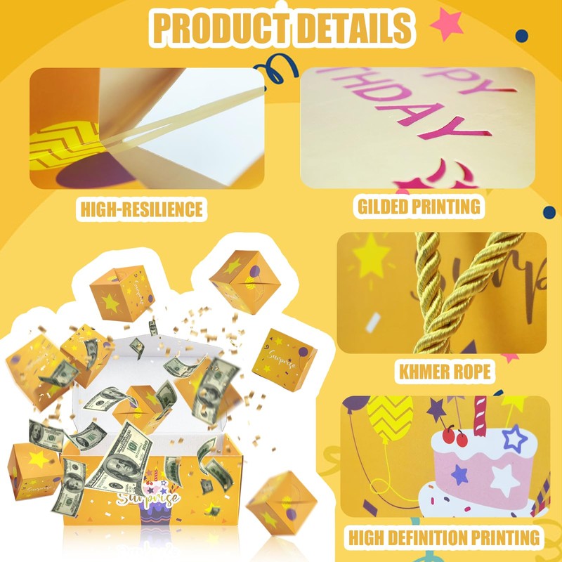 POUYRBA Surprise Gift Box Explosion with 12 Folding Bouncing Boxes