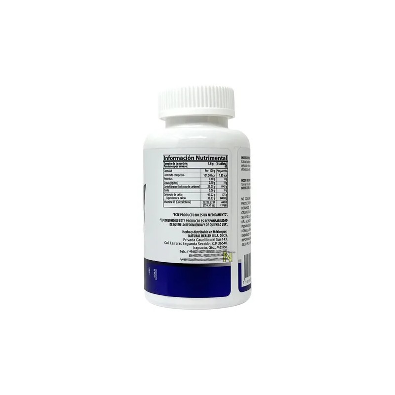 Calcio 600 Mg Y Vitamina D3 400 Ui (60 Caps)