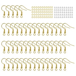Pack of 300 DIY Earrings, Ear Hooks with Rubber Ear Stoppers & Coils - Hypoallergenic for DIY Jewellery - Earrings Crafts, Earrings Making Yourself, Earring Blanks Accessories