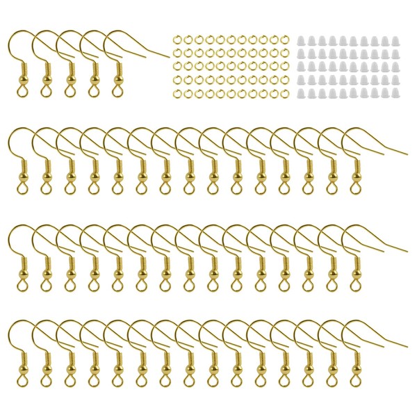 Pack of 300 DIY Earrings, Ear Hooks with Rubber Ear