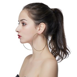Hypoallergenic Extra Large Basketball Hula Hoop Earrings for Women Men - Big Thin Hoop Earrings (Gold, 100)