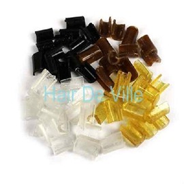 200 PCS Multi Color Hair Extension Fusion Keratin U Glue Nail Tips Rebond Granules by Hair De Ville+ 3 Pcs Silicone Finger Protectors