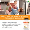 Renew Actives Ginger Turmeric Curcumin Capsules - Potent Antioxidant with
