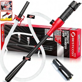 Portable Transfer Pump Battery Operated Electric Siphon Pump for Gas, Fuel, Diesel, Water Transfer 2.4 GPM Flow Oil Extractor, 47" Hose-Easy to Use Hand Fuel Pump, Multi-Use Siphon Transfer Pump(Red)