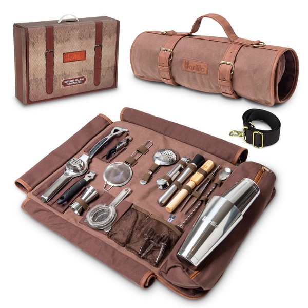 Barillio Bartender Bag Travel Bartender Kit Bag with Bar Tools