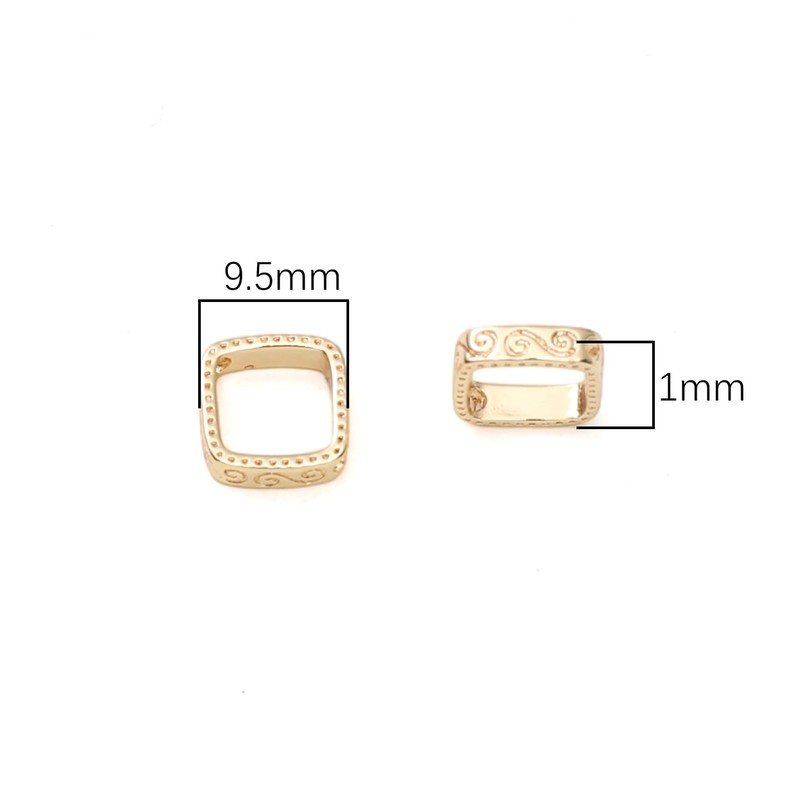 18K Real Gold Plated Non-Tarnish Double Hole Linking Rings 9.5x9.5mm