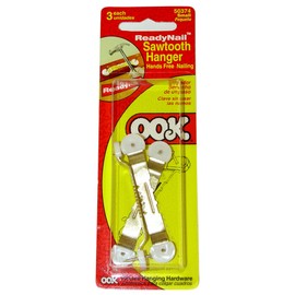 OOK 533862 ReadyNail Sawtooth Hanger, Picture Hanger, Gold Finish, Brass (3-Count)