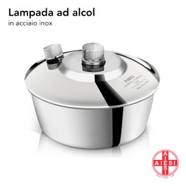 AIESI® Stainless Steel Alcohol Lamp Capacity 120ml with Screw Cap and Wick Burner Alcohol Cooker