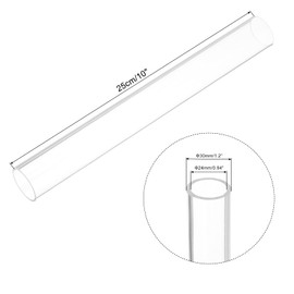 QUARKZMAN Pack of 4 PVC transparent tubes, inner diameter 26 mm, diameter 30 mm, length 250 mm, acrylic plastic tube for lamp making, floor lamps, furniture