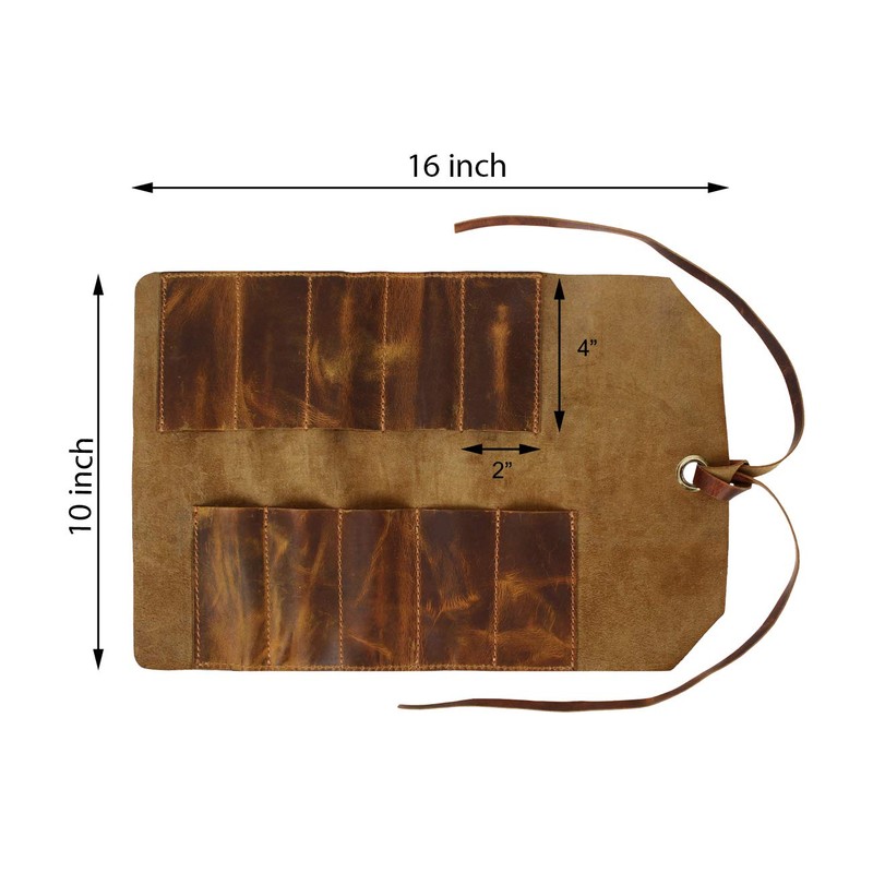 Leather Tool Roll Up Pouch - Leather Tool Wrench Roll/Chisel
