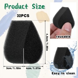 32 PCS Face Painting Sponge, Water Droplet Shape Face Makeup Use Paint Sponges High Density Faces Paintings Supplies Faces Paintings Oval Sponge, Droplets Makeup Paint Sponges for Adult Art Body