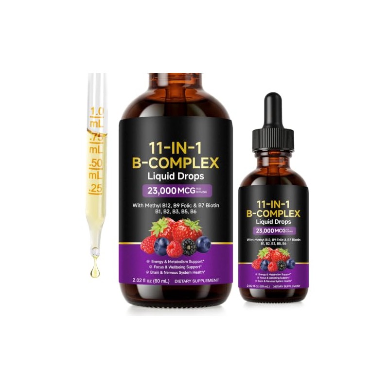 Vitamin B Complex Liquid Drops 60ml, Complex Liquid Supplement with