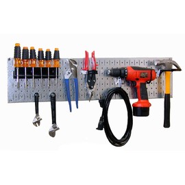Wall Control 30-WRR-100GVB Galvanized Steel Pegboard Starter Kit