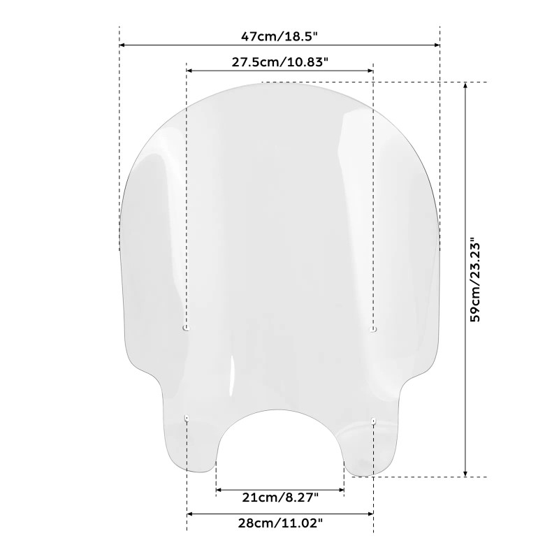 TCMT 39mm Forks Windshield Screen Fit For Harley Dyna Wide