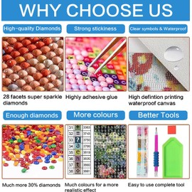 luckyarina Set of 4 Diamond Painting for Adults, Sea Creatures, 5D Diamond Painting Animals, Diamond Painting Pictures, Crystal Embroidery, Cross Stitch Crafts for Home, Wall Decor, 30 x 30 cm