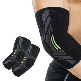 KHYYQUA Elbow Support for Men and Women, Elbow Brace, Compression Elbow Bandage, Sports Compression Sports Bandage for Tennis, Volleyball, Strength Sports, Golf, Handball, Nordic Walking (M)