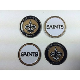 Team Golf New Orleans Saints  Ball Marker Set of 4- markers: fits hat clip or divot tools