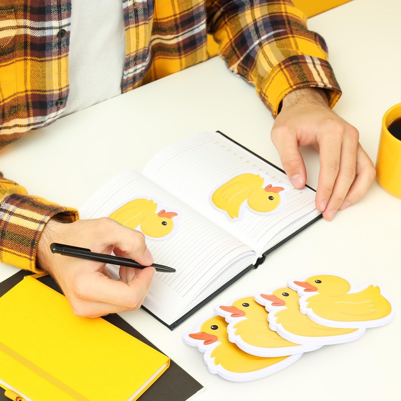 FYSUIMU 16Pcs Rubber Duck Sticky Notes Cute Yellow Duck Shape