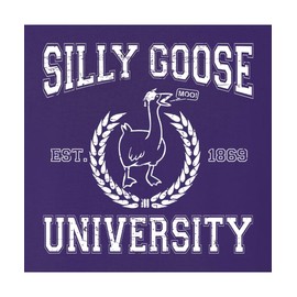 Go All Out XX-Large Purple Mens Silly Goose University Funny Novelty Gift Idea Sweatshirt Crewneck
