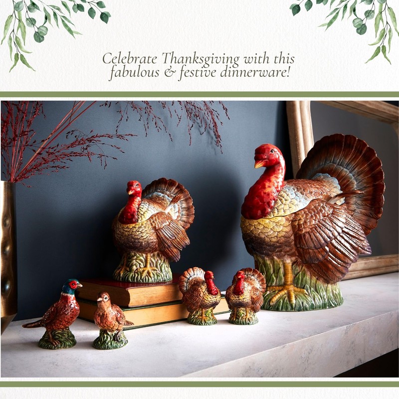 Spode 3.5" Pheasant-Shaped Salt and Pepper Shakers - Dolomite Ceramic