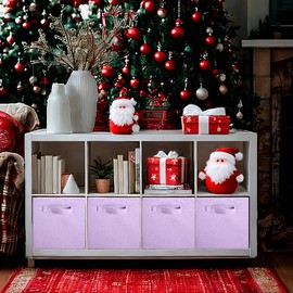 powerking Cube Storage Boxes, Foldable Fabric Storage Bins And Cloth Storage Organizer Drawer For Shelves, Closet And Toys Storage, 13 X 13 X 13 INCH, 2 Pack (Lavender)