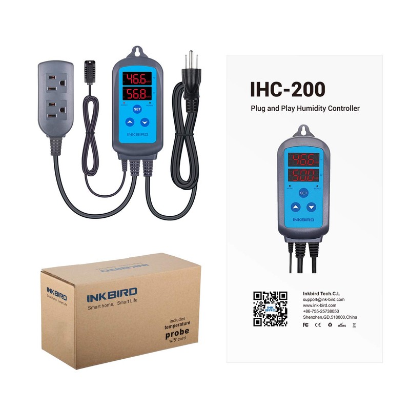 Inkbird Humidity Controller IHC200 Humidistat Mushroom Greenhouse Pre Wired Outlet