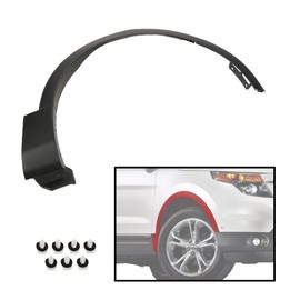 G-PLUS Fender Flares Compatible With 2011-2015 Ford Explorer, Wheel Fender Arch Molding Trim Black (Front Right Passenger Side)