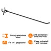 sourcing map 25pcs Pegboard Shelving Hooks 10" Stainless Steel Peg