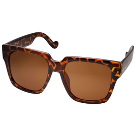 grinderPUNCH® Woman and Men's Extra Large XL Oversized Black Square Sunglasses Modern Hipster Fashion Shades (Tortoise)