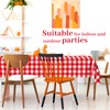 Bouiexye 4 Pack Disposable Table Cloth Red Gingham Plastic Tablecloth