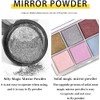 Polvo Cromo Uñas Colores Sirena Neón Resplandor Gel Polaco Metálico