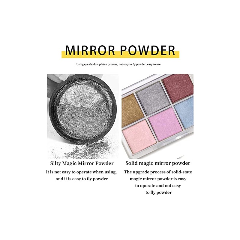 Polvo Cromo Uñas Colores Sirena Neón Resplandor Gel Polaco Metálico