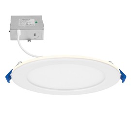 Maxxima 6 in. Slim Recessed LED Downlight with Night Light, 900 Lumens, 12 Watts, 5 CCT 2700K/3000K/3500K/4000K/5000K, 2000K Night Light, Dimmable, 90 CRI, Junction Box Included