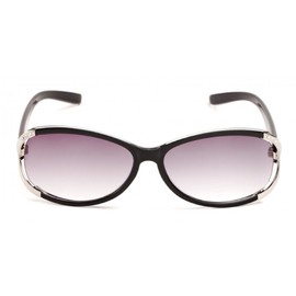 Incredible Bargains The Claire Sun Readers for Women Oval Reading Glasses Trendy Readers Sunglasses + 3.00 Black and Silver