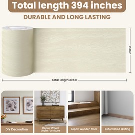 ZERNBER Wood Grain Repair Tape, 2.4 inch X 32ft Self Adhesive Wood Colored Tape for Tables, Chairs, Baseboards, Doors, Windows, Floors, Handicraft DIY.