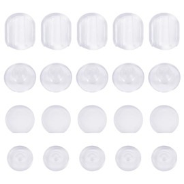 TOAOB 40pcs Flat Silicone Earring Back Pads 4 Sizes Heavy Earring Support Clear Earring Cushions Pads for Earring Backs Studs