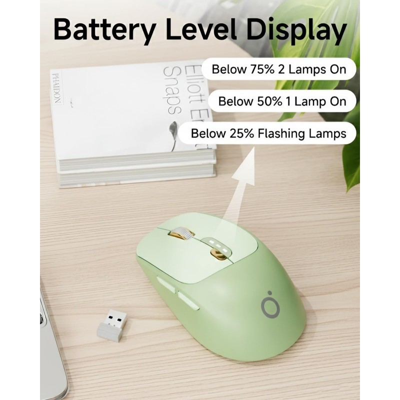 EWEADN Q5 Wireless Mouse, Bluetooth & 2.4G Quiet Computer Mouses