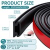 Door Seal Strip - Thick Black Rubber, Fits 0.16-0.23 in