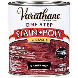 Varathane 225248H Oil-Based One Step Stain + Poly, Quart, Cabernet