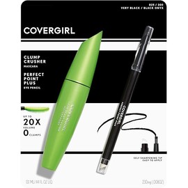COVERGIRL Clump Crusher Mascara & Perfect Point Plus Eye Pencil Value Pack of 1, Mascara, Volume Mascara, Volume and Length Mascara, Lengthening Mascara, Monster Volume, Crush Those Clumps