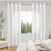 Mrtrees Voile Curtains in Linen Look, Short Curtains with Eyelets