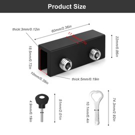 LWLWA Sliding Window Lock 4 Pieces, Aluminium Alloy Window Lock with Screws, Hexagon Window Lock Comes with 2 Keys, No Need Punching Holes for Sliding Doors Windows