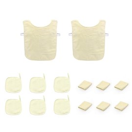 Montessori Cotton Toweling Aprons, Hand Towels, Hand Mitts, 14-Piece Set, Child Size (Cream)
