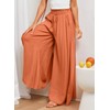 Dokotoo Stretch Drawstring Tie Elastic Waist Wide Leg Linen Pants